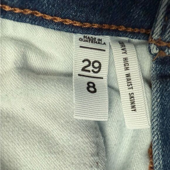 LOFT Curvy High Waist Skinny Jeans Classic Tapered Fit button Up Jeans Size 29/8 - Picture 6 of 9